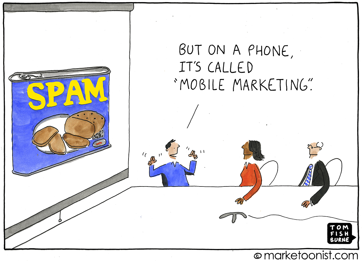 Mobile Marketing cartoon