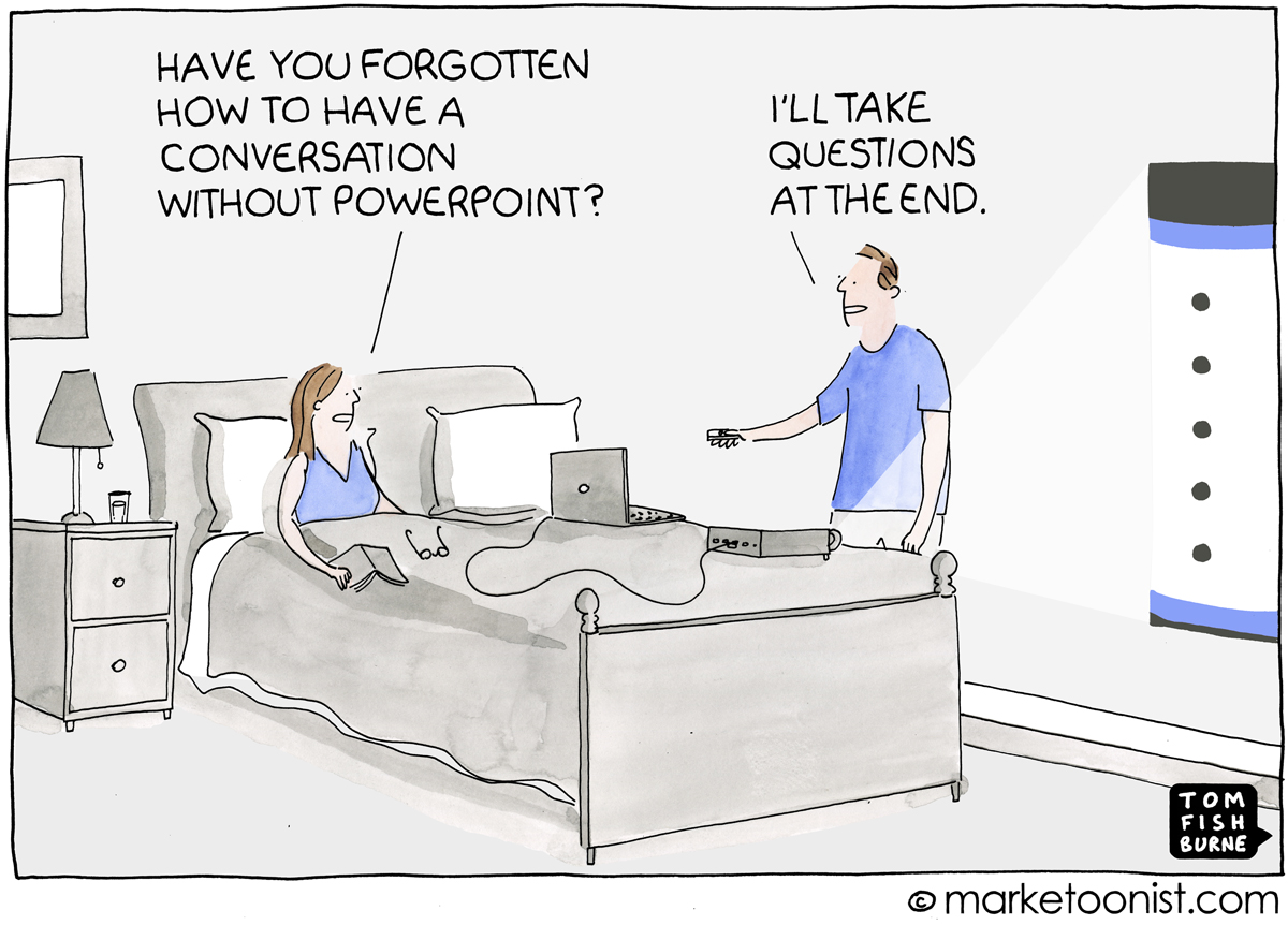 How to Write a PowerPoint  Pitch cartoon  Marketoonist 
