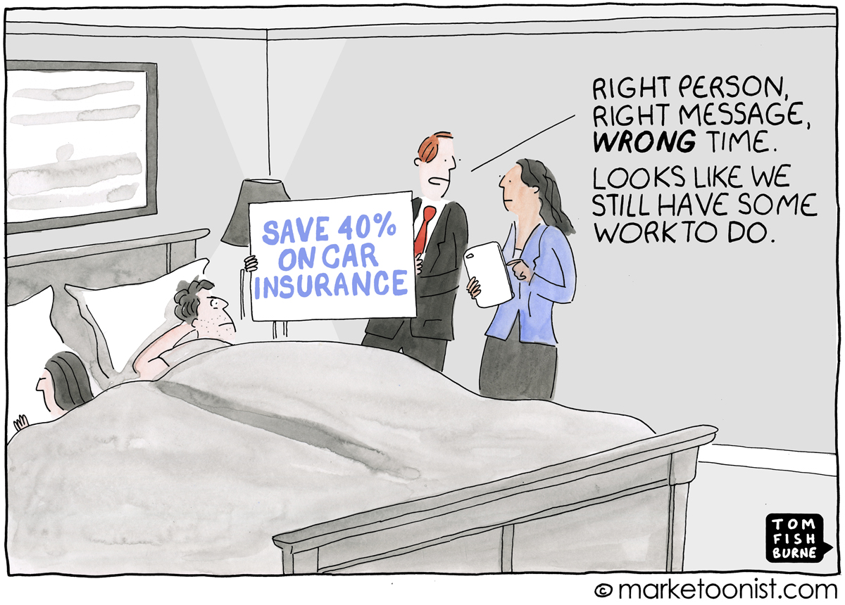 Right Person, Right Message, Right Time - Marketoonist | Tom Fishburne