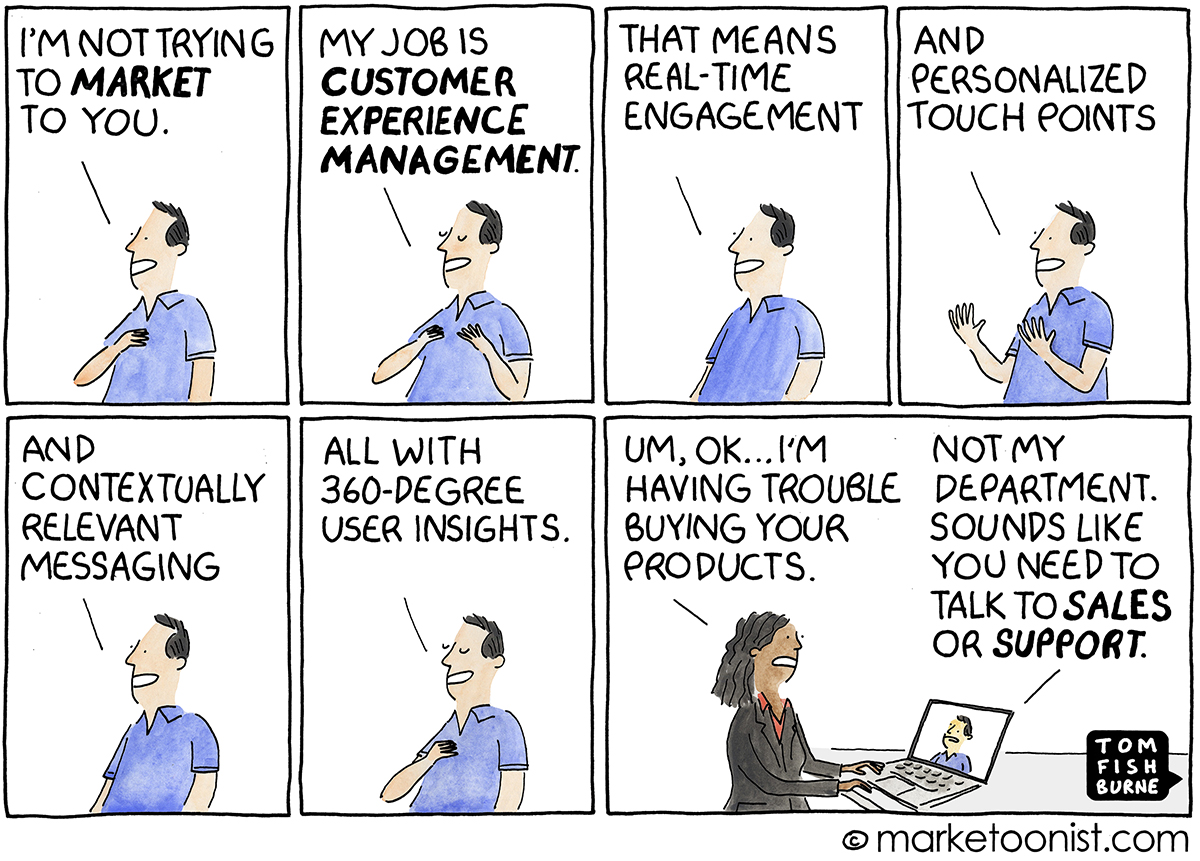 Customer Experience Management cartoon