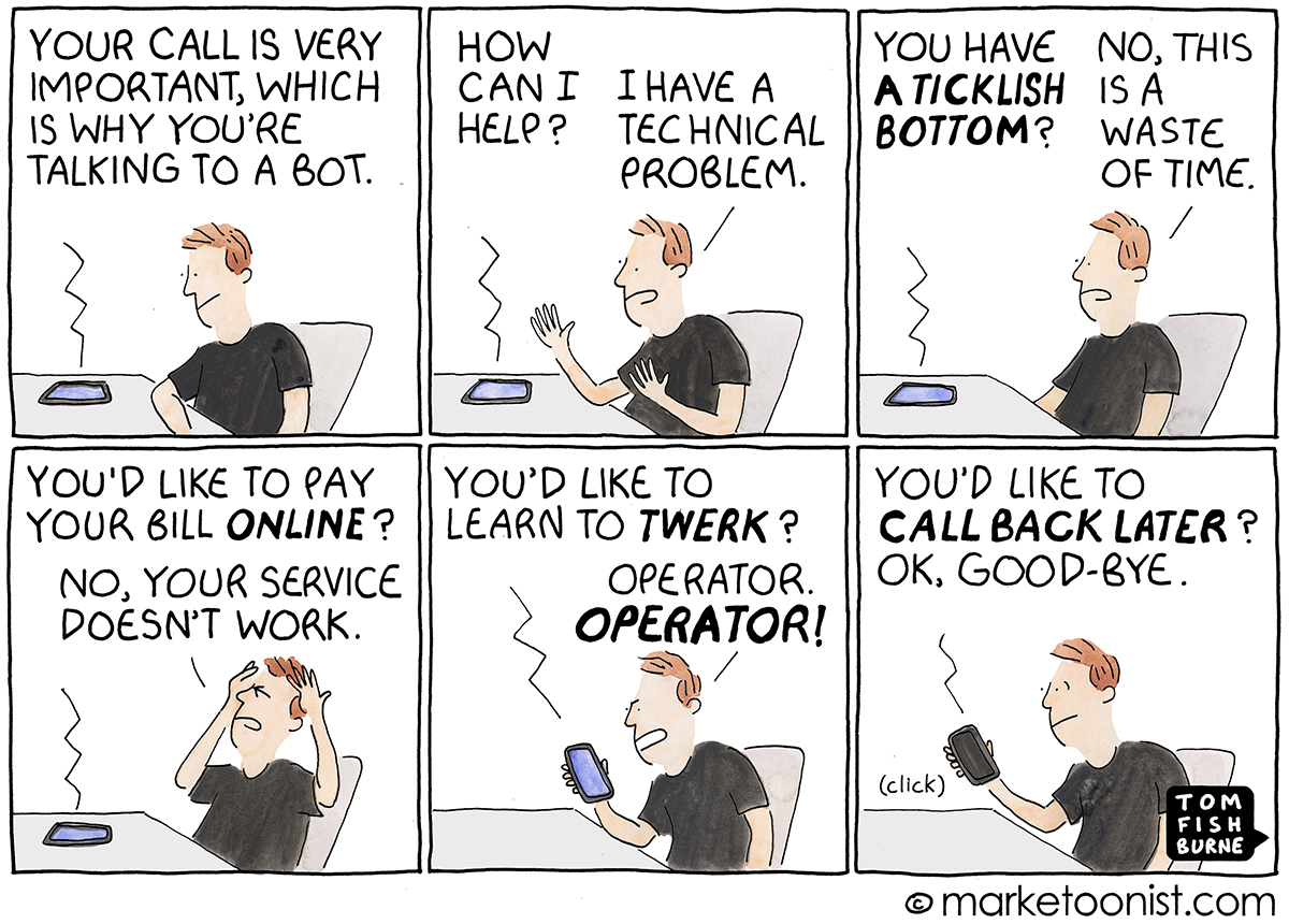 Customer Service Bots cartoon