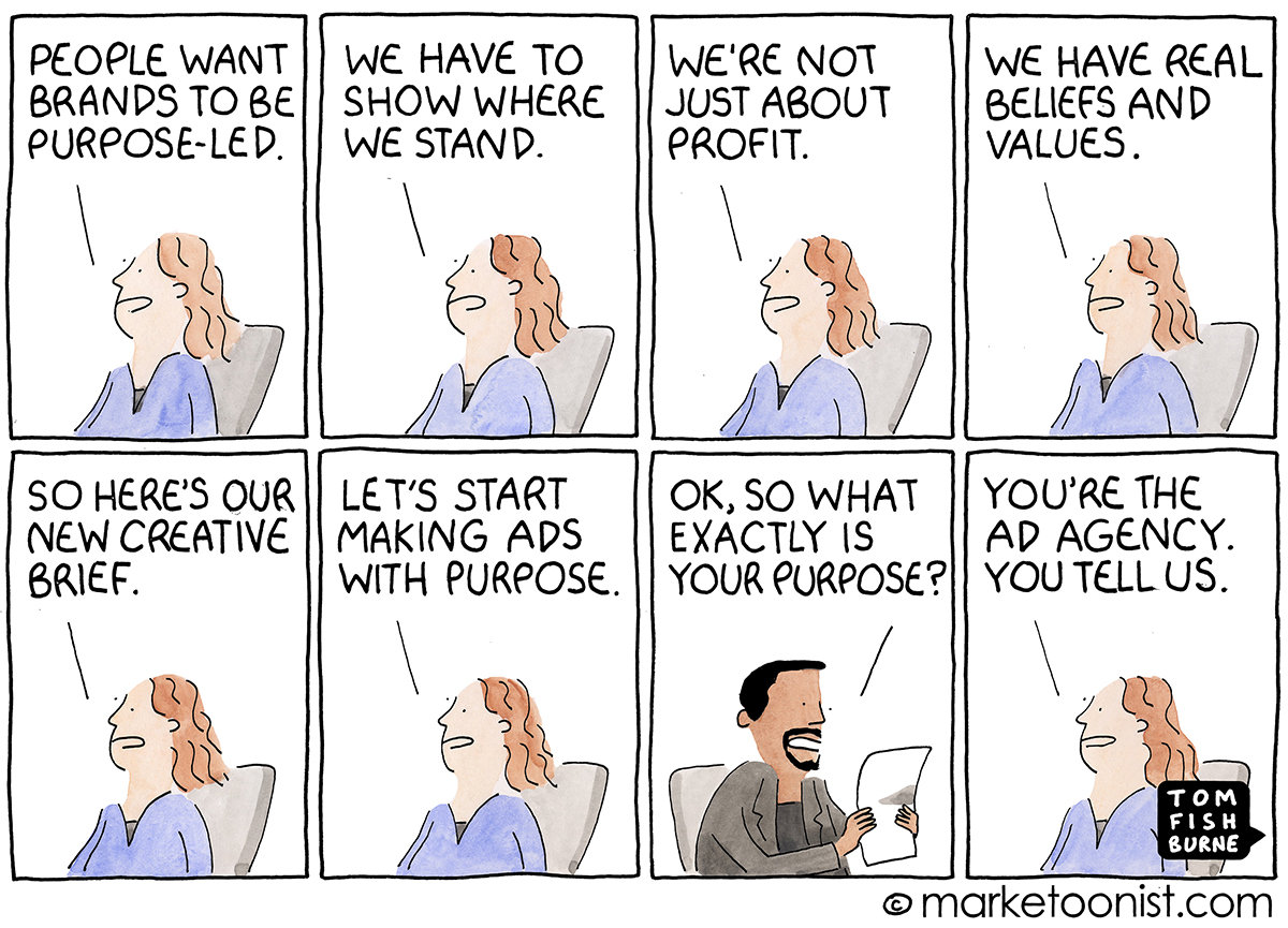 brand purpose marketing cartoon