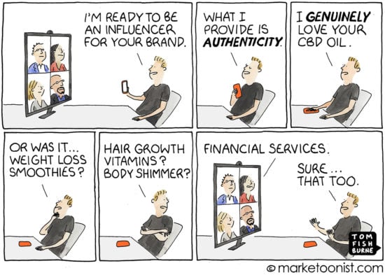 Influencer Marketing and Authenticity cartoon