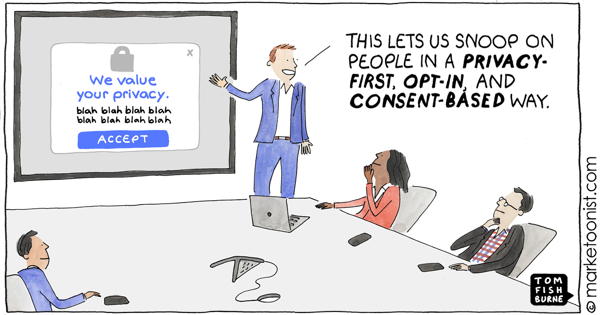 marketoon talking about consumer data privacy