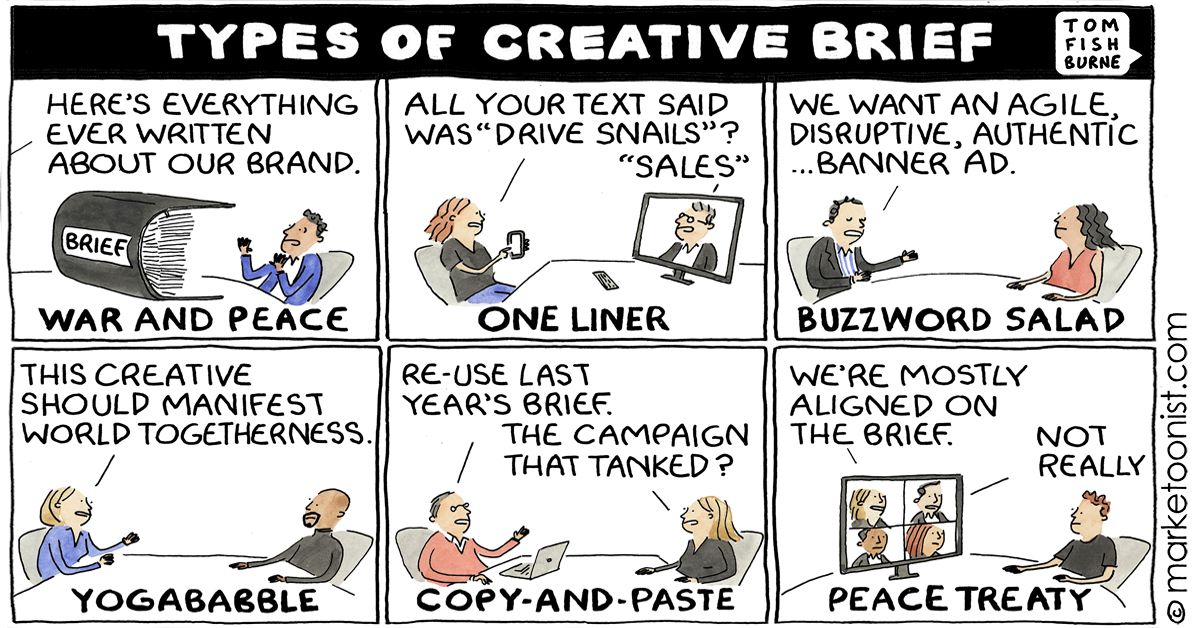 Types of Creative Brief cartoon