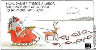 Holiday Labor Shortage cartoon