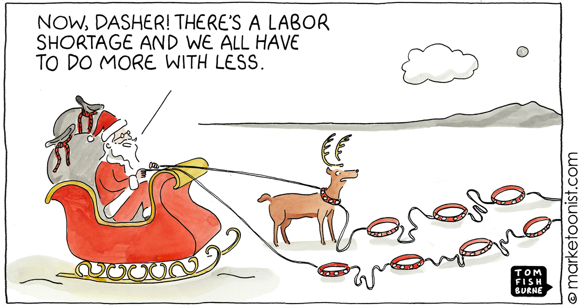 Holiday Labor Shortage cartoon