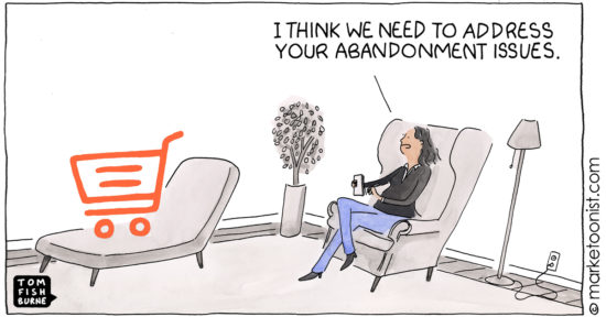 Shopping Cart Abandonment cartoon