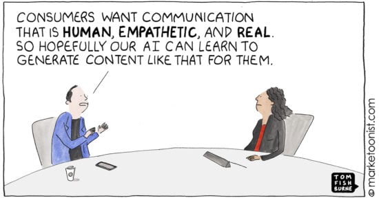 AI Generated Marketing Content cartoon
