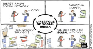 Lifecycle of Social Media cartoon