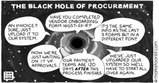Black Hole of Procurement cartoon
