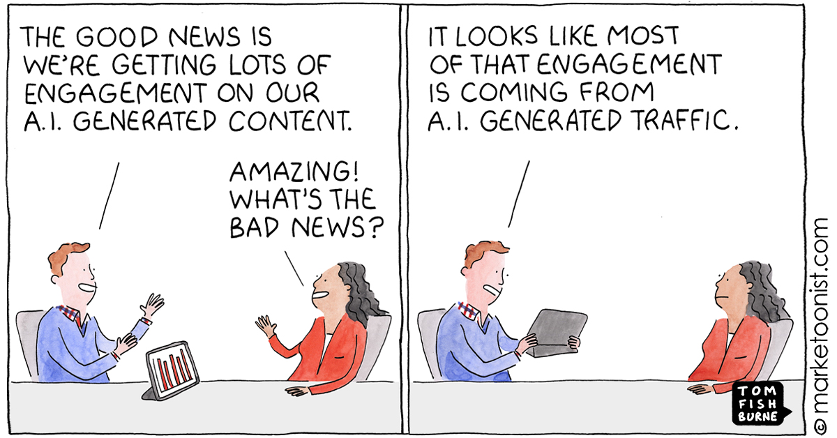 "By Bots, For Bots" cartoon