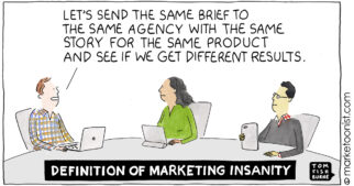 Definition of Marketing Insanity cartoon