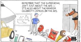 Super Bowl Ad Playbook cartoon