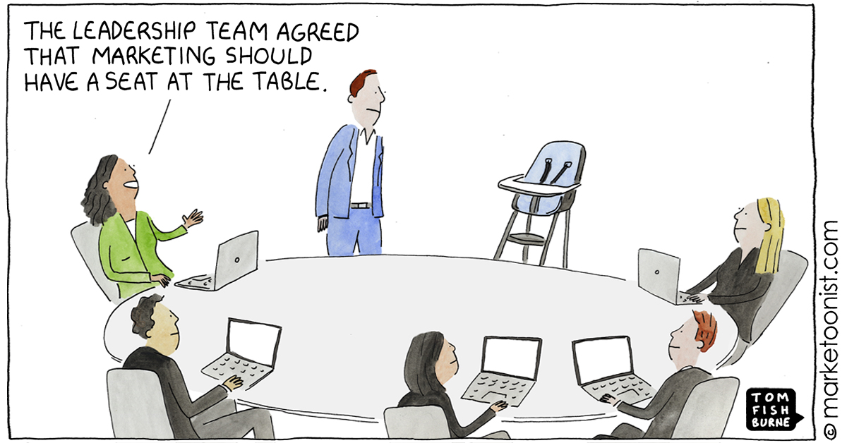 Marketing Seat at the Table cartoon