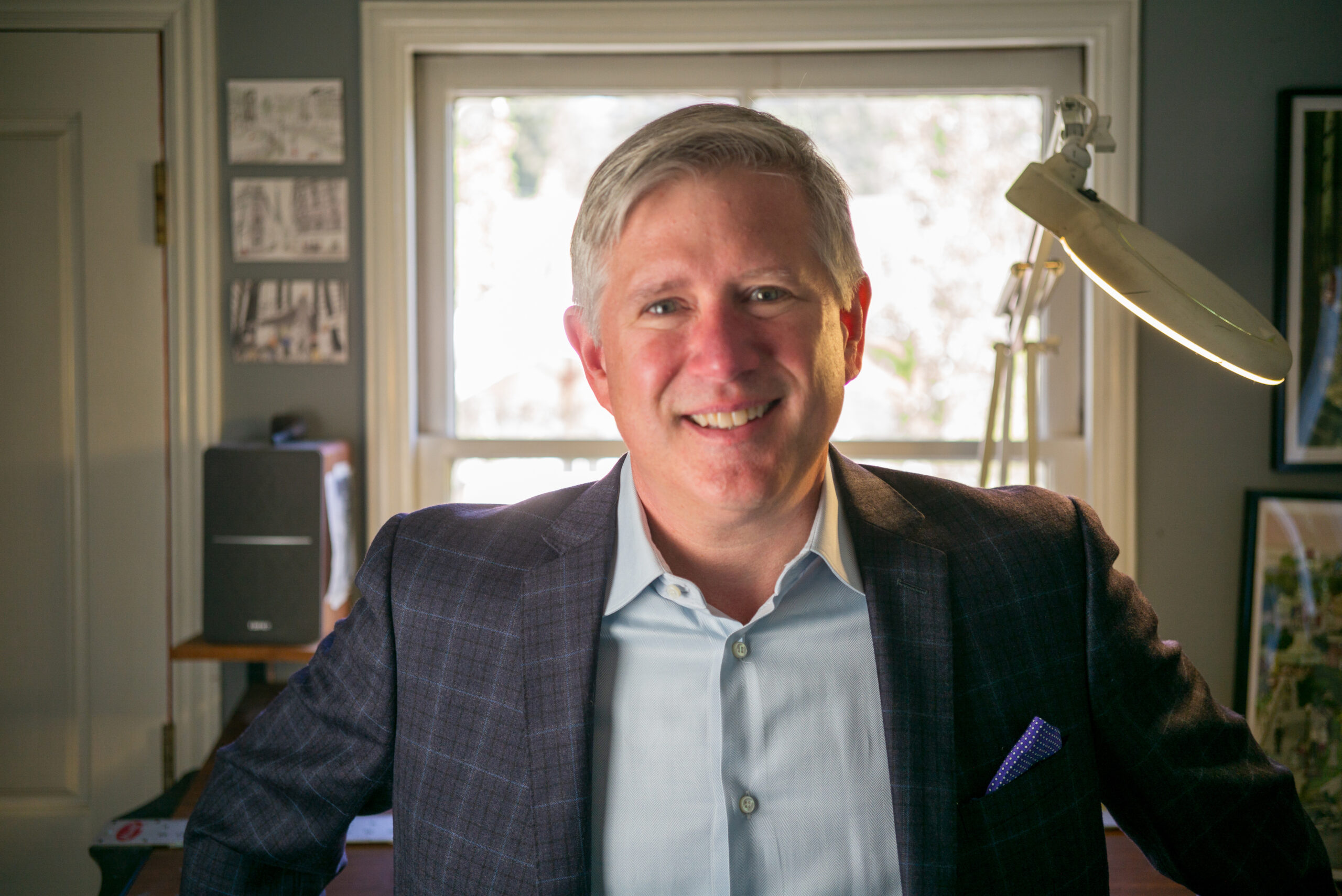 Tom Fishburne in his cartoon studio
