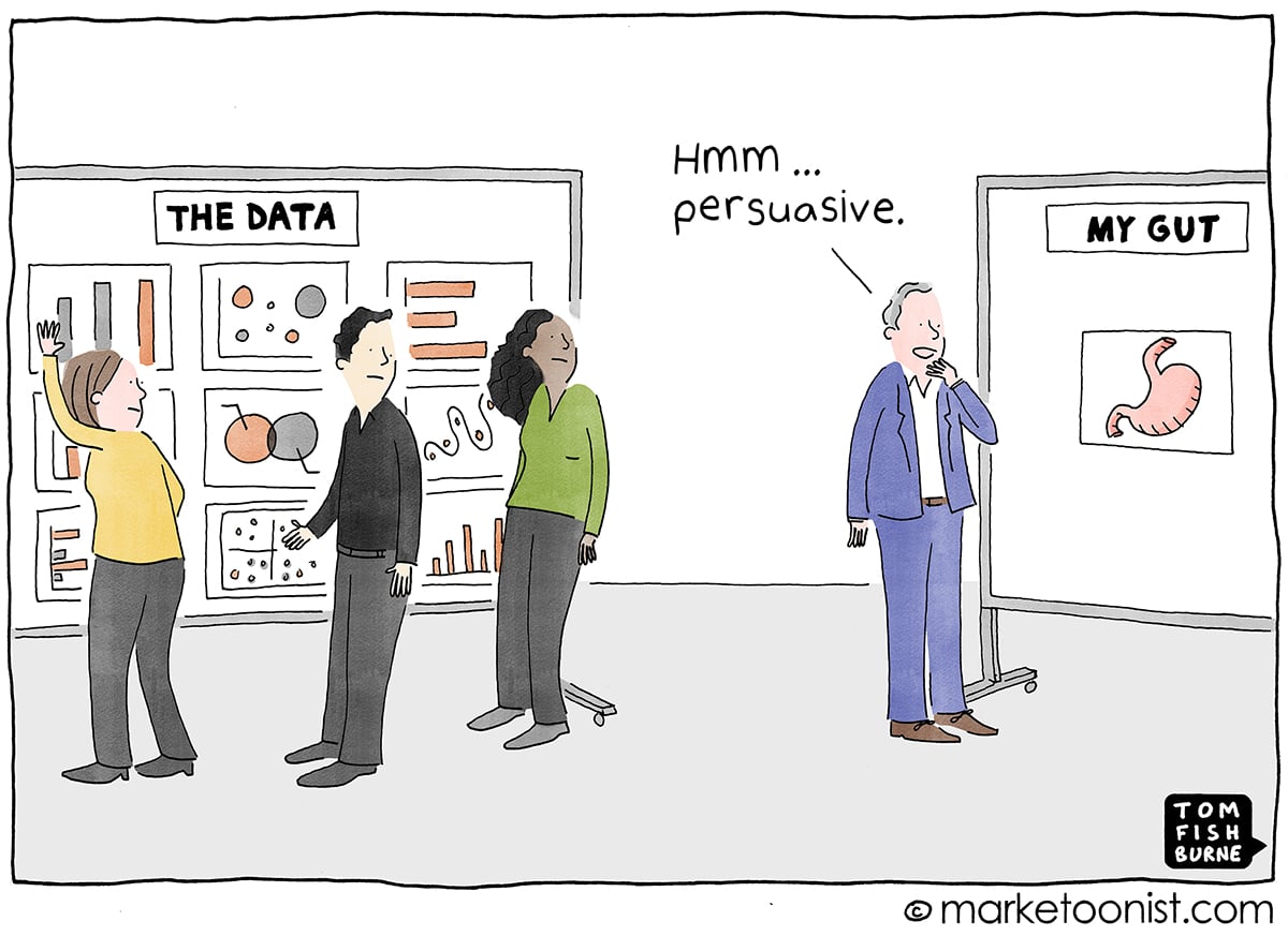 Gut Feel Decision Making cartoon