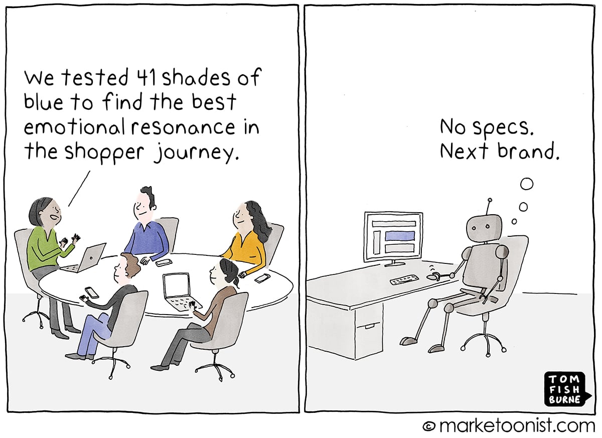 Marketing to AI Agents Marketoonist cartoon